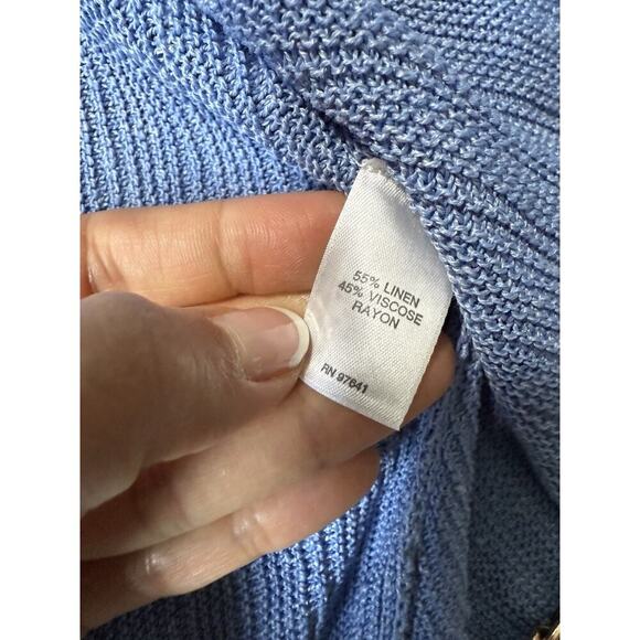 Lafayette 148 New York Loose Knit Button Front Linen Blend Cardigan Size Small - Picture 9 of 10